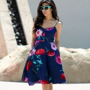 Banana Republic Blue Floral Spaghetti Strap Sundress